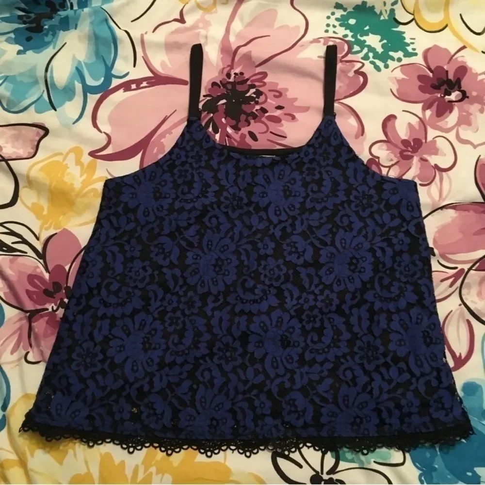 Disney Purple and Black Floral Camisole